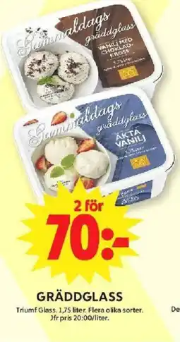 ICA Maxi Triumf Glass Gräddglass erbjuda