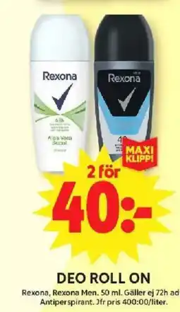 ICA Maxi Rexona Deo roll on erbjuda