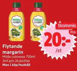 Nya Pulsen Milda culinesse Flytande margarin erbjuda