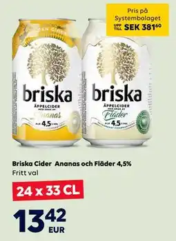 Border Shop Briska Cider Ananas och Fläder 4,5%, EUR 13.42 erbjuda