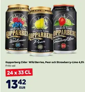 Border Shop Kopparberg Cider Wild Berries, Pear och Strawberry-Lime 4,5%, EUR 13.42 erbjuda