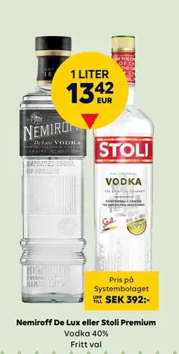 Border Shop Nemiroff De Lux eller Stoli Premium, EUR 13.42 erbjuda