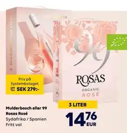 Border Shop Mulderbosch eller 99 Rosas Rosé, EUR 14.76 erbjuda