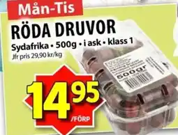Matvärlden Tensta Röda druvor erbjuda