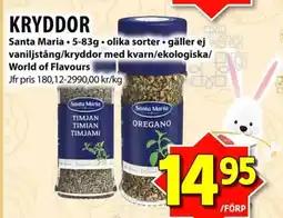 Matvärlden Tensta Santa Maria Kryddor erbjuda