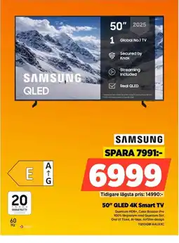 Power SAMSUNG 50" 2025 1 Global No.1 TV erbjuda