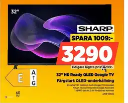 Power SHARP 32" HD Ready QLED Google TV erbjuda