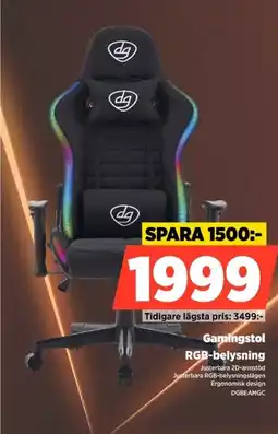 Power Gamingstol RGB-belysning erbjuda