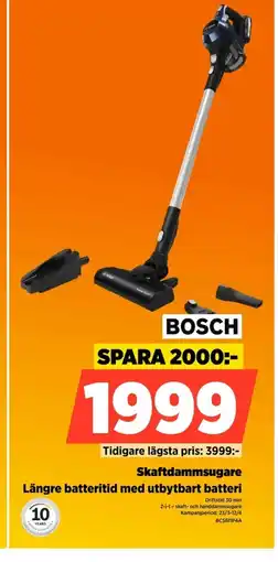 Power BOSCH Skaftdammsugare erbjuda