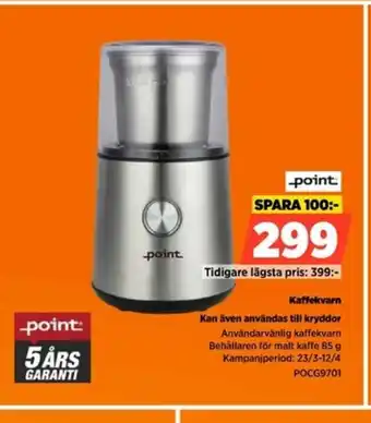 Power POINT Kaffekvarn erbjuda