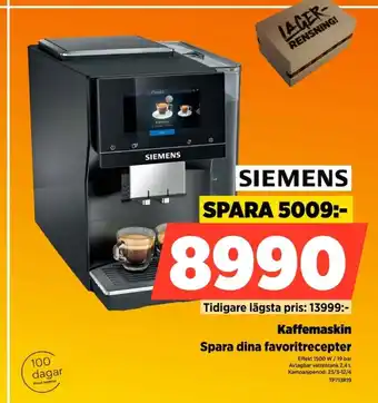 Power SIEMENS Kaffemaskin erbjuda