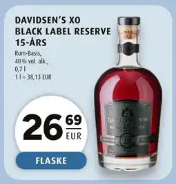 Scandinavian Park DAVIDSEN'S XO Black label reserve 15-års erbjuda