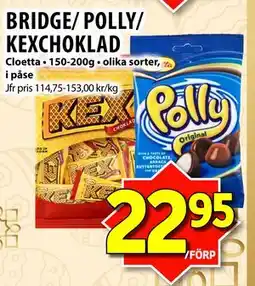 Matvärlden Tensta BRIDGE/ POLLY/ KEXCHOKLAD erbjuda