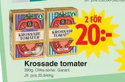 Matöppet Krossade tomater erbjuda