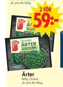 Matöppet Ärter erbjuda