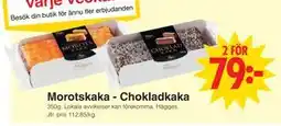 Matöppet Morotskaka - Chokladkaka erbjuda