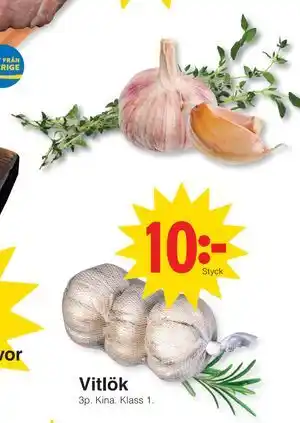 Matöppet Vitlök erbjuda