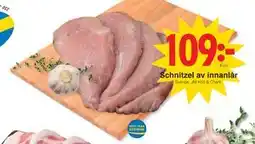 Matöppet Schnitzel av innanlår erbjuda