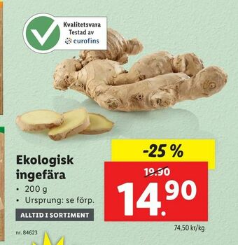 Lidl Ekologisk ingefära erbjuda