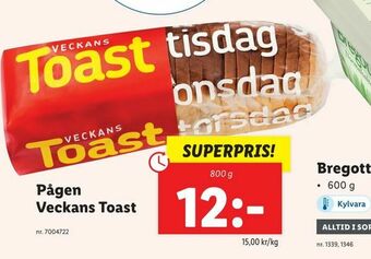 Lidl Pågen Veckans Toast erbjuda