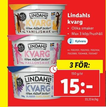 Lidl Lindahls kvarg erbjuda