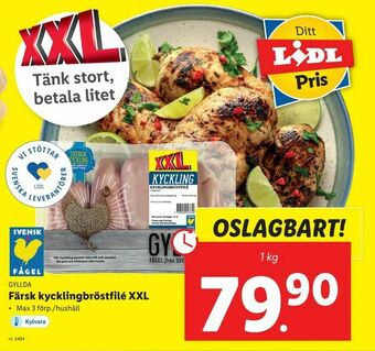 Lidl Färsk kycklingbröstfilé XXL erbjuda
