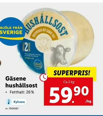 Lidl Gäsene hushållsost erbjuda