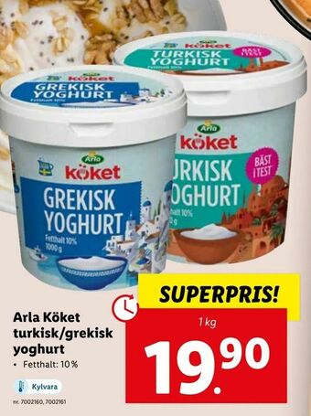 Lidl Arla Köket turkisk/grekisk yoghurt erbjuda