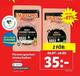 Lidl Pärsons gourmet skinka/kalkon erbjuda
