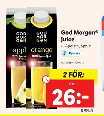 Lidl God Morgon® juice erbjuda