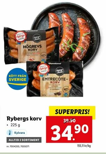 Lidl Rybergs korv erbjuda