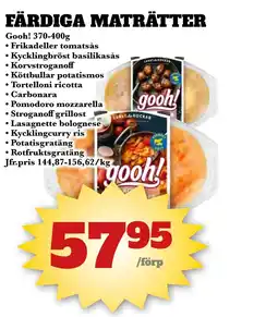 Bonum Matmarknad Gooh! Färdiga maträtter erbjuda