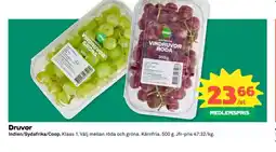 Coop COOP Druvor erbjuda