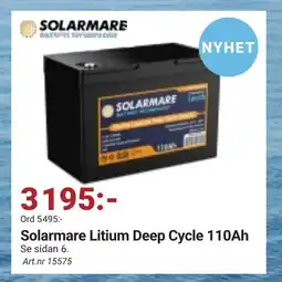 Erlandsons Brygga SOLARMARE Litium ddep cycle 110Ah erbjuda