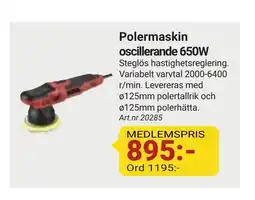 Erlandsons Brygga Polermaskin oscillerande 650W erbjuda