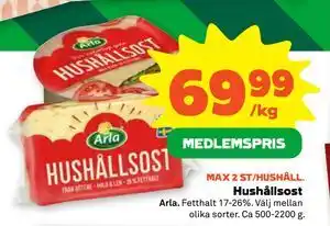 Stora Coop Hushållsost, Medlemspris erbjuda