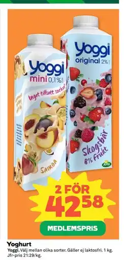 Coop Yoghurt, Medlemspris erbjuda