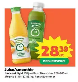 Coop Juice/smoothie, Medlemspris erbjuda