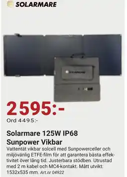 Erlandsons Brygga Solarmare 125w ip68 sunpower vikbar erbjuda