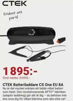 Erlandsons Brygga CTEK Batteriladdare CS One EU 8A erbjuda