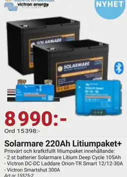 Erlandsons Brygga Solarmare 220Ah Litiumpaket+ erbjuda
