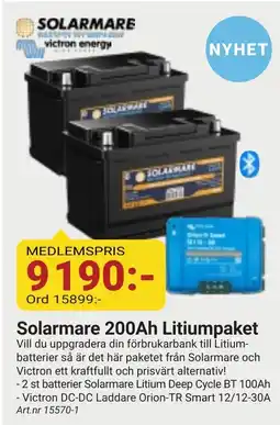 Erlandsons Brygga Solarmare 200Ah Litiumpaket erbjuda