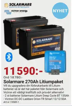 Erlandsons Brygga Solarmare 270Ah Litiumpaket erbjuda
