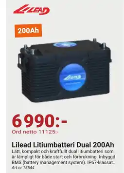 Erlandsons Brygga Lilead Litiumbatteri Dual 200Ah erbjuda