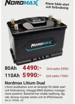 Erlandsons Brygga Nordmax Litium Dual erbjuda