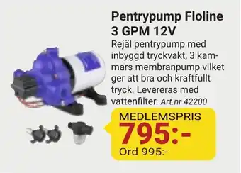 Erlandsons Brygga Pentrypump Floline 3 GPM 12V erbjuda