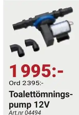 Erlandsons Brygga Toalettömnings- pump 12v erbjuda