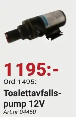 Erlandsons Brygga Toalettavfalls- pump 12V erbjuda