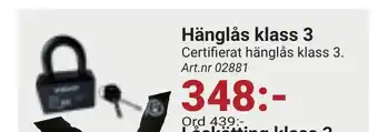 Erlandsons Brygga Hänglås klass 3 erbjuda