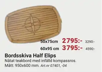 Erlandsons Brygga Bordsskiva Half Elips erbjuda